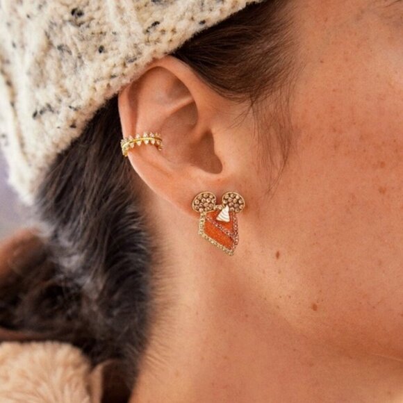 BaubleBar Disney Thanksgiving Mickey Pumpkin Pie Earrings new - Picture 2 of 8